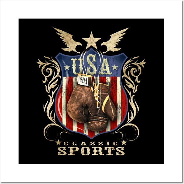 USA Classic vintage Boxing sports logo. Wall Art by Artizan